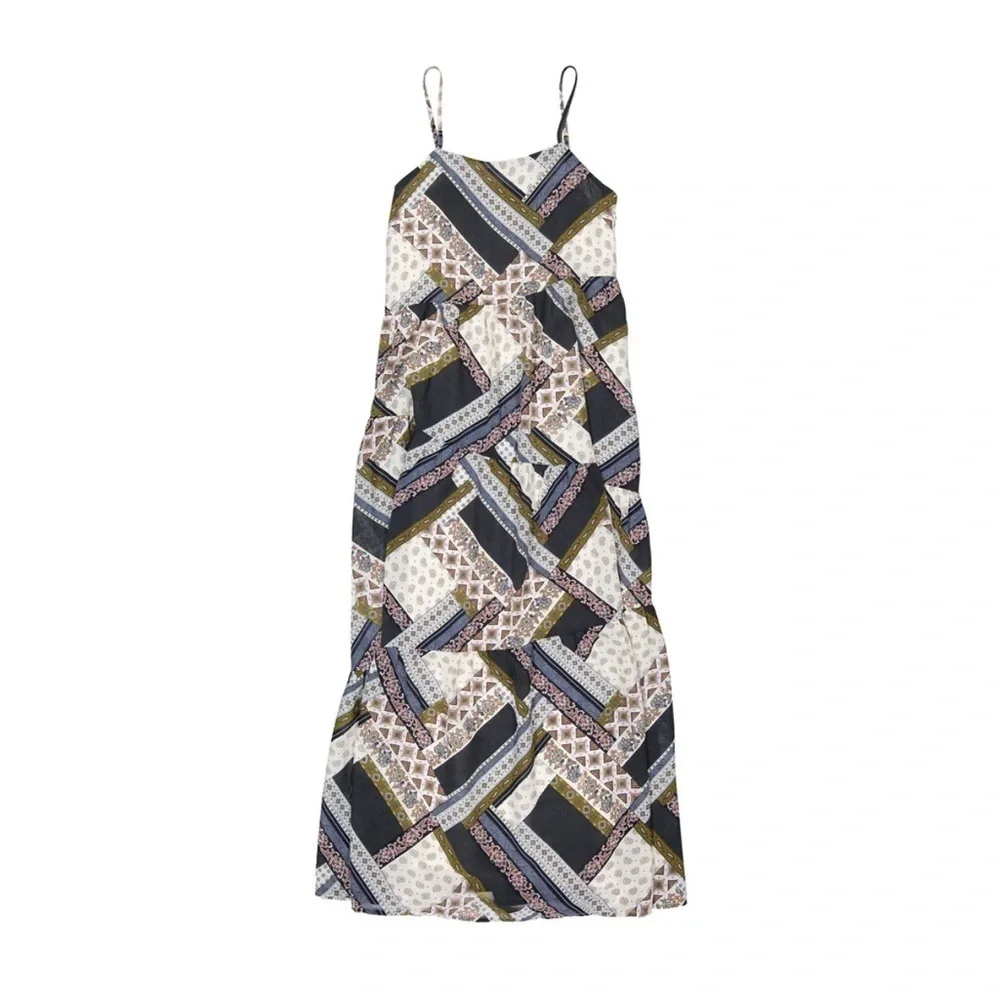 Ava & Lu Teen Girl Large 20 Patchwork Jumper Dress Printed Boho Sleeveless New